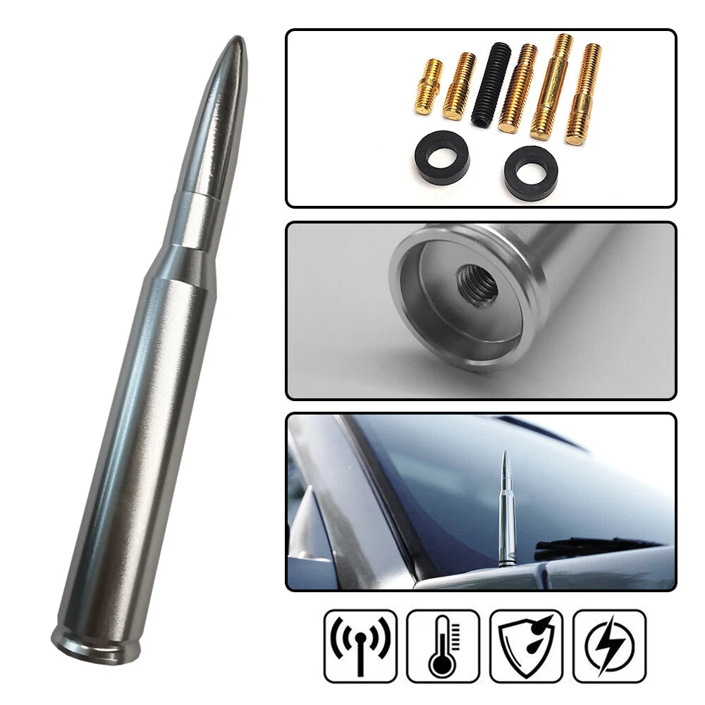 Short Billet Aluminum Silver Bullet Antenna for Ford Trucks (All Years)