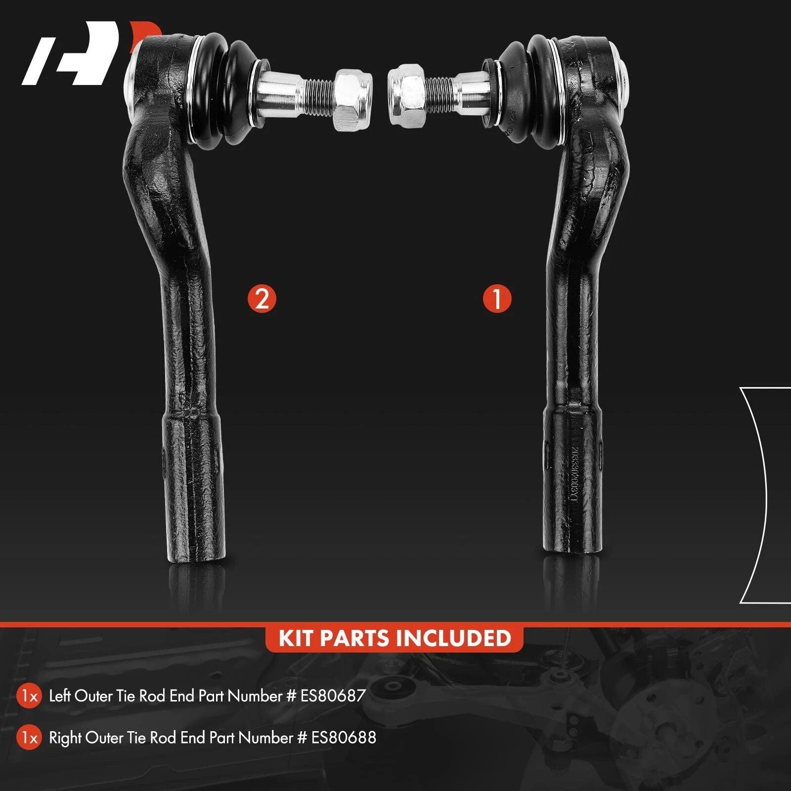 2X Outer Tie Rod End for Mercedes-Benz W203 C-Class (2001–2007)