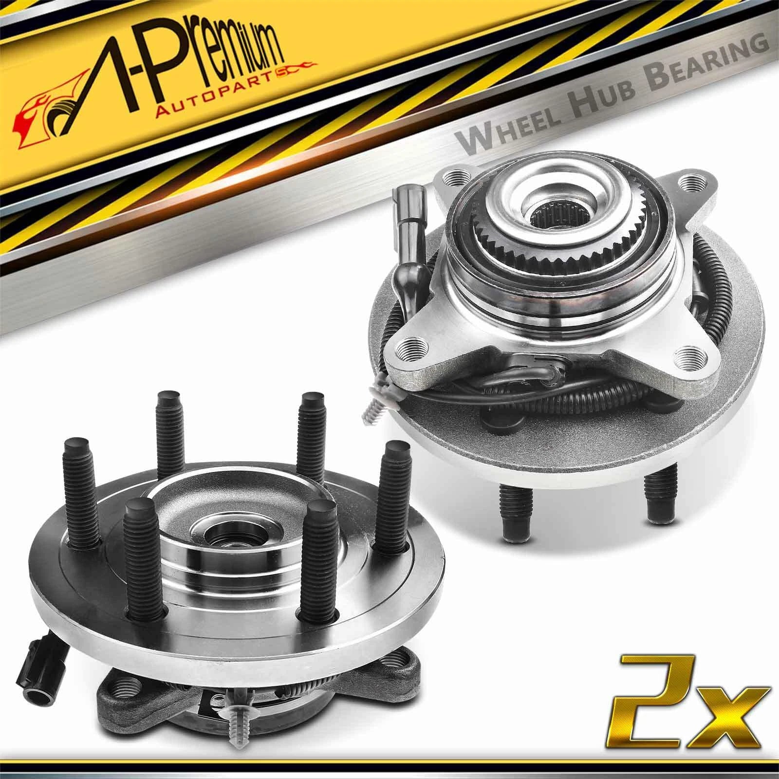 2X Front Wheel Hub & Bearing Assembly for F-150 (2009–2010)