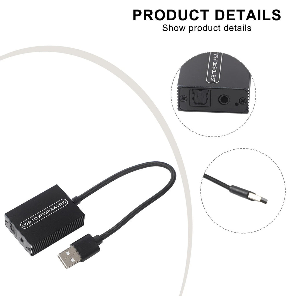 USB Audio Converter for Gaming Computers and Speakers (3.5mm, Optical)