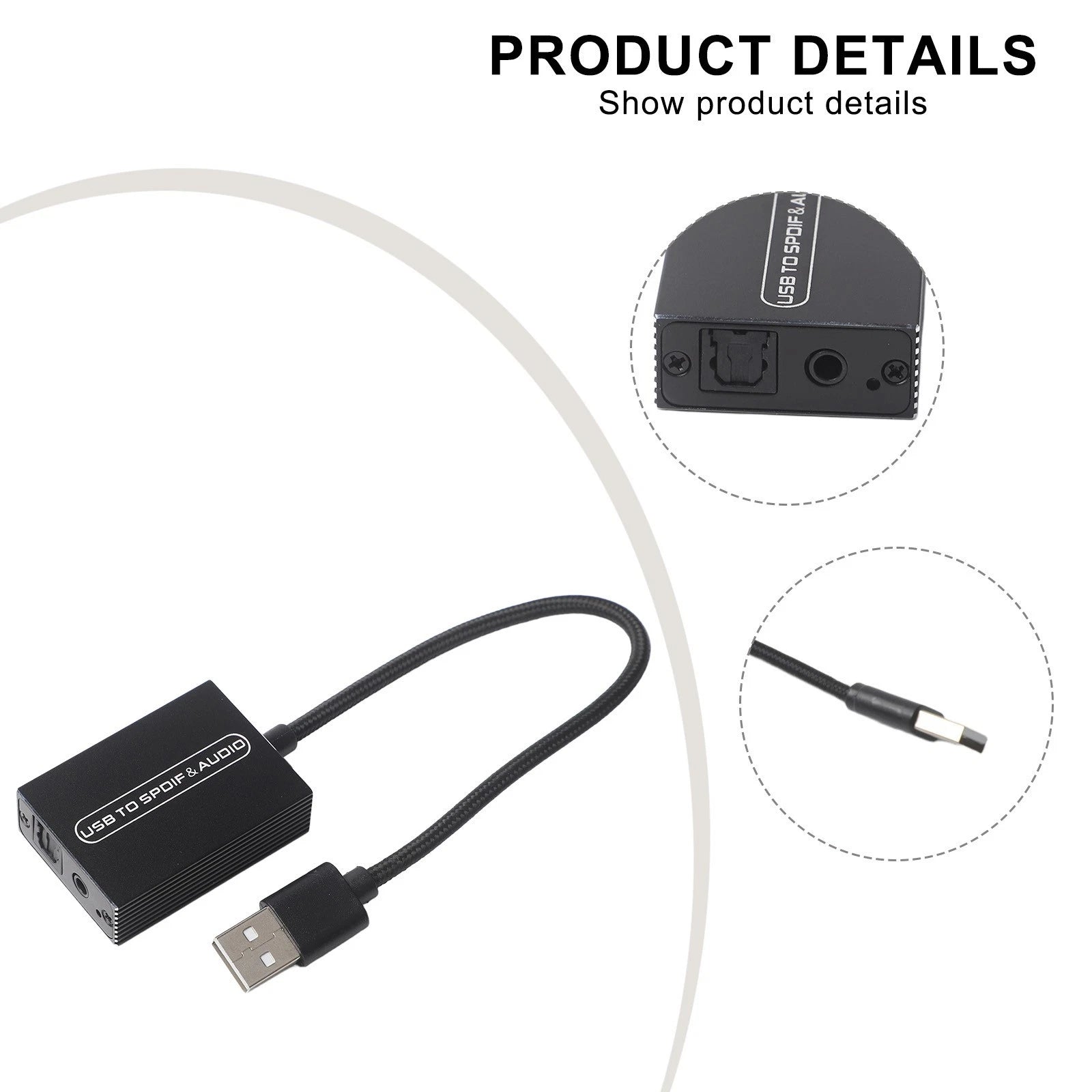USB Audio Converter for Gaming Computers and Speakers (3.5mm, Optical)