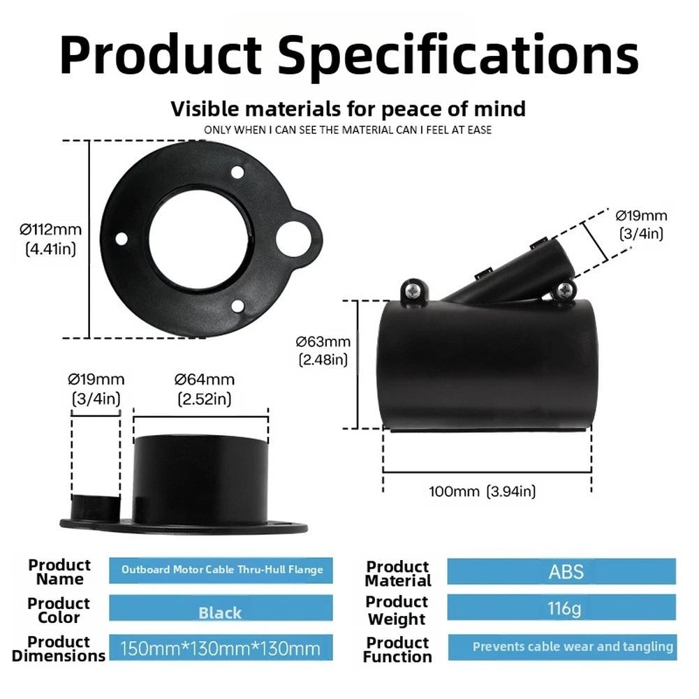Marine Cable Grommet for Outboard Wire and Hose Protection (ABS Plastic)