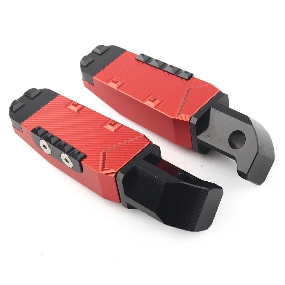 CNC Rear Passenger Footrests Foot Pegs Pedal Pads Red for Yamaha FZ1 YZF R3 (2006–2020)