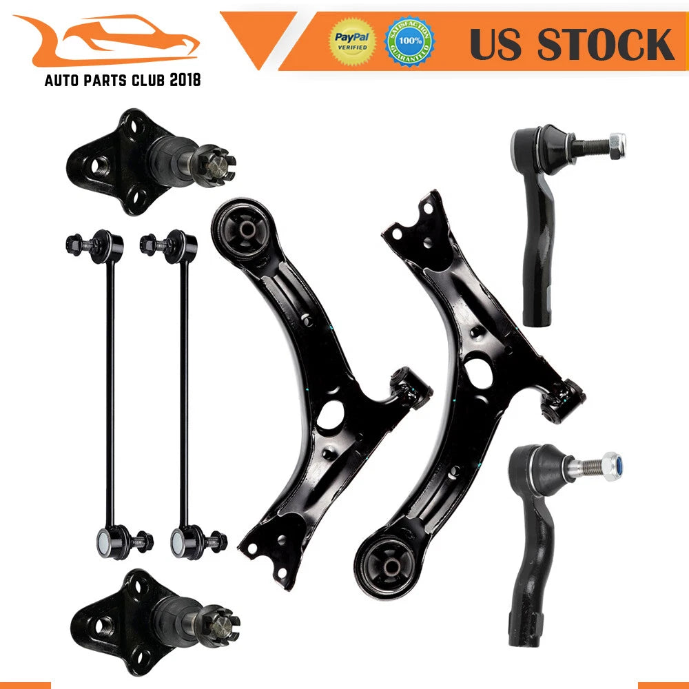 Set of 8 Front Lower Control Arms Tie Rods Sway Bars for Toyota Celica (2000–2005)