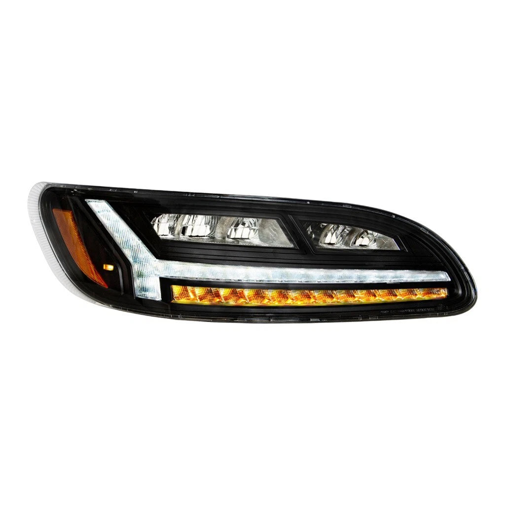 LED Headlights Kit with White Light Bar for Peterbilt 386 (2006–2016)