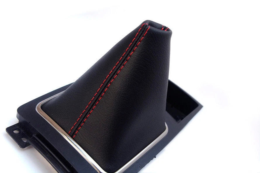 Shift Boot for Mitsubishi Lancer (2008–2016) - PVC Leather, Red Stitch