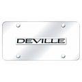 Chrome Name on Chrome License Plate - Officially Licensed for Cadillac Deville