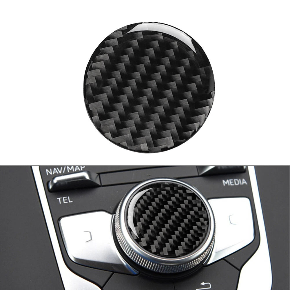 Carbon Black Multi-Media Control Knob Cover Trim for Audi A3 8V (2014–2019)