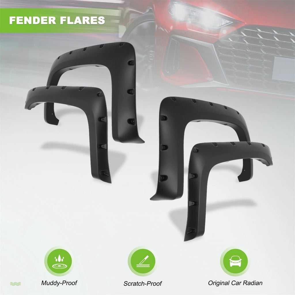 Set of 4 Pocket Style Fender Flares for Chevy Silverado 1500 (2007–2013)