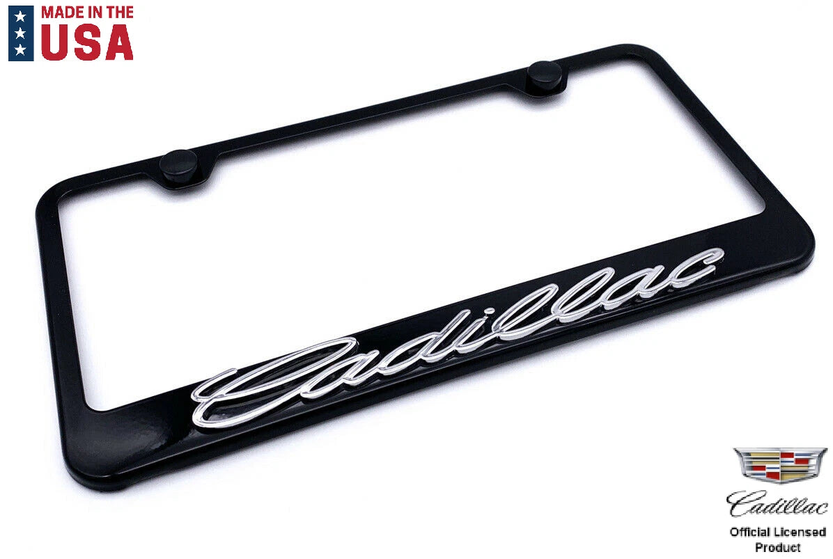 License Plate Frame Black Stainless OEM Replacement for Cadillac (2000–2025)