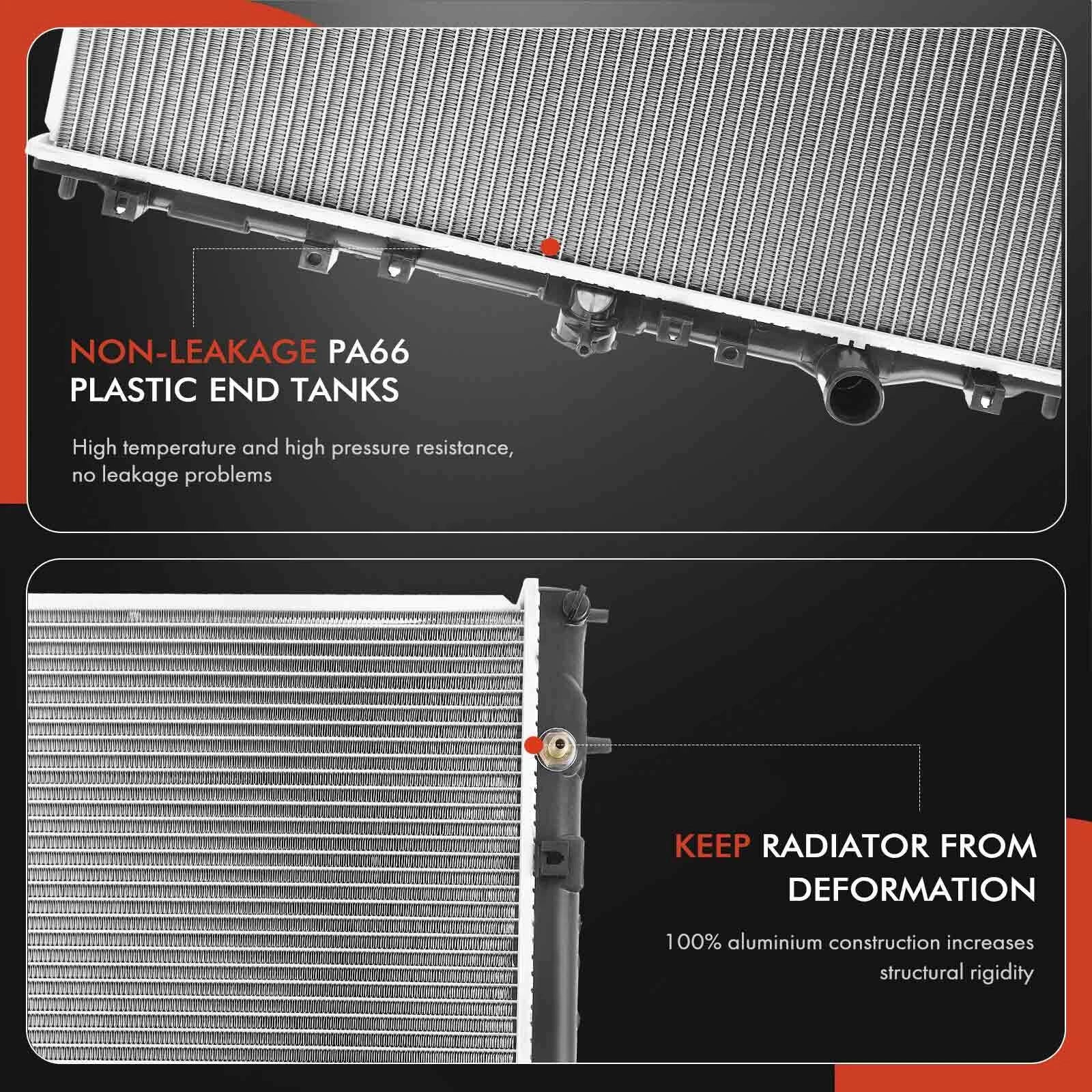 2 Radiator & AC Condenser Cooling Kit for Mitsubishi Mirage (1997-2002)