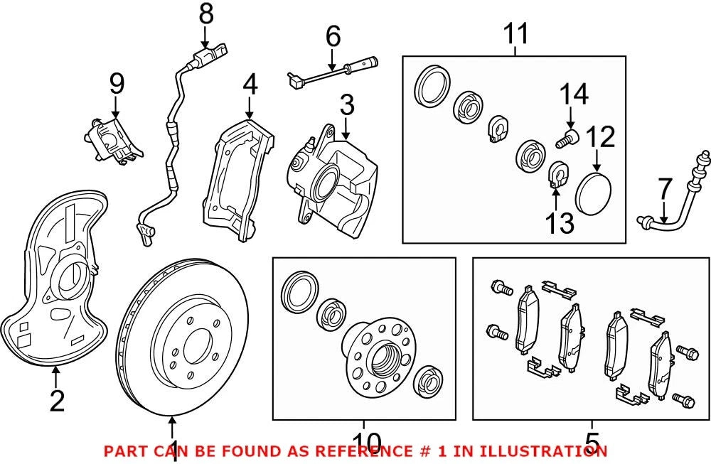 Front Disc Brake Rotor 000421141207 for Mercedes-Benz