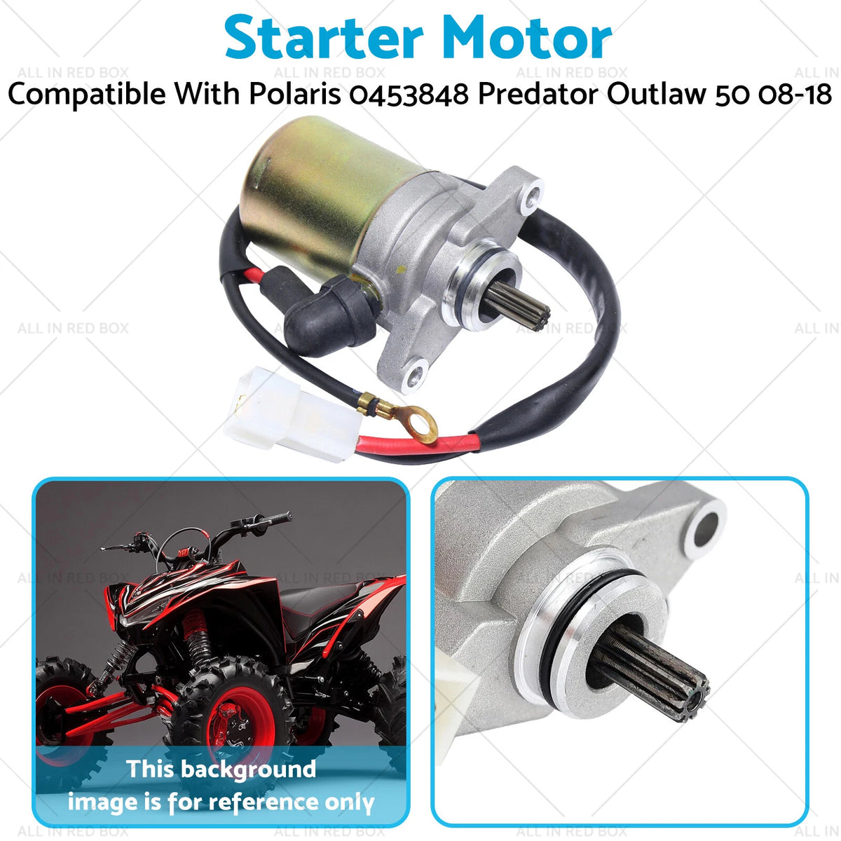 Electric Starter Motor for Polaris Predator Outlaw 50 ATV (2008–2018) 0453848