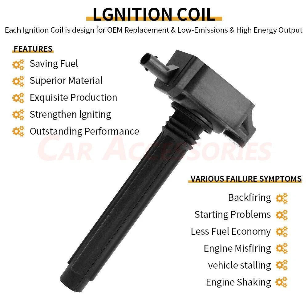 6-Pack Ignition Coil & Iridium Spark Plug for Dodge Jeep Ram (UF648)