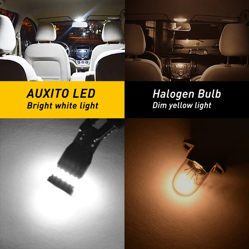 Set of 4 W5W T10 168 White LED Interior Dome Lights for Various Models