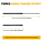 2X 28 Inch Gas Strut for Undercover and Floor Hatch Lift Support