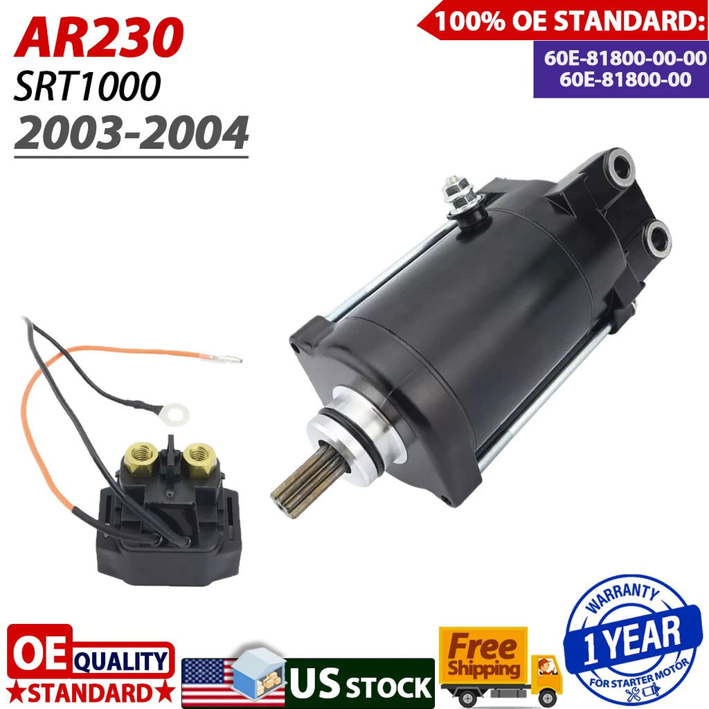 Starter for Yamaha SR230 SRT1000 (2003–2004) with Relay
