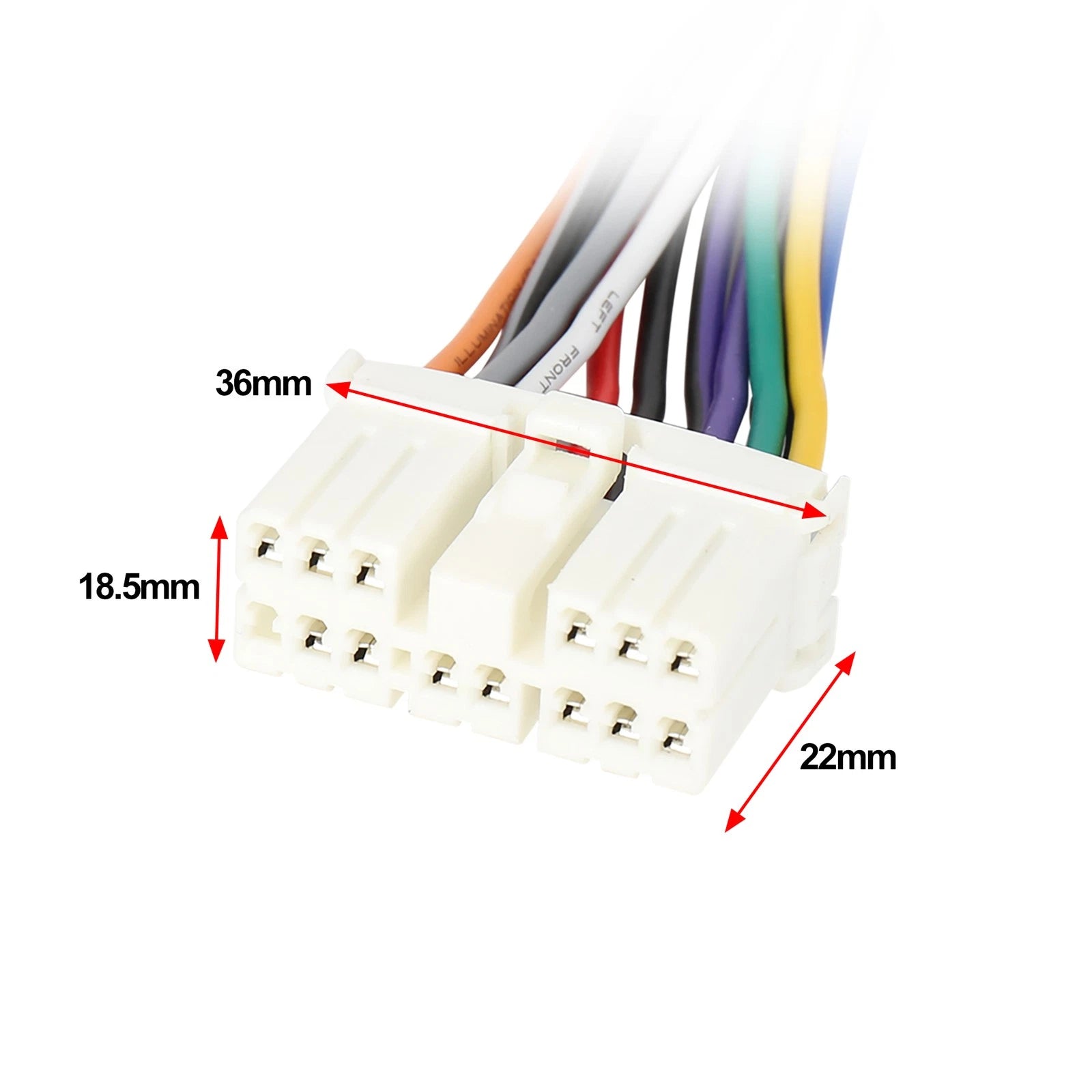 14 Pin Auto Female DVD Radio Wire Harness Adapter Connector for Subaru (DC 12V)