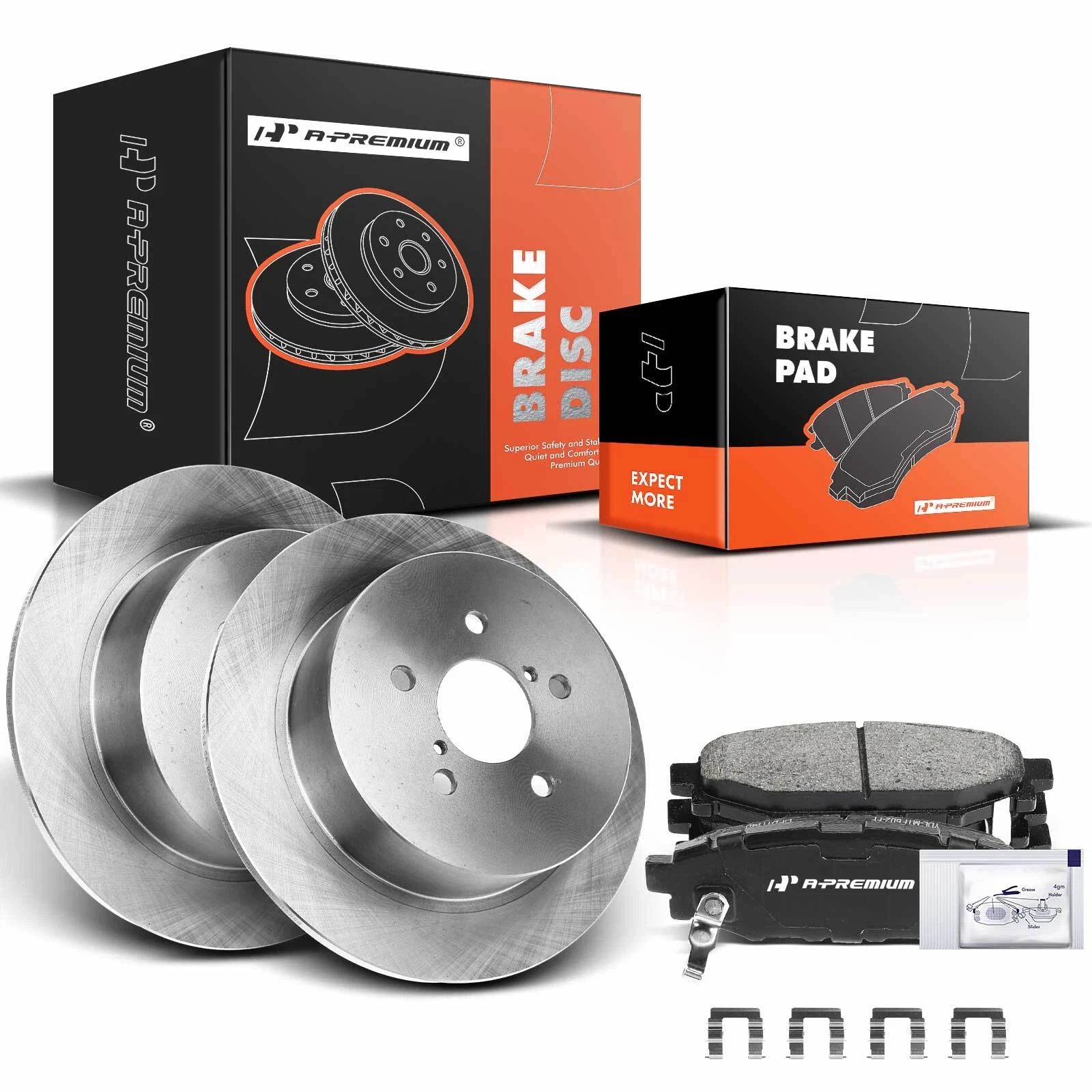 Set of 2 Rear Disc Brake Rotors & Ceramic Pads for Subaru Outback Legacy (2005–2009)
