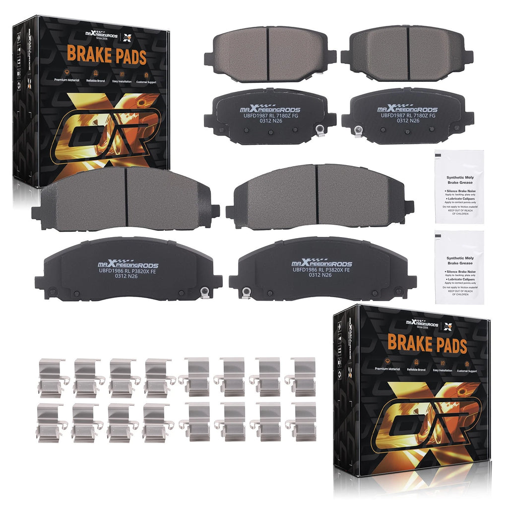 8pcs Brake Pads Set for Volkswagen Routan (2012–2014) w/Hardware D1589