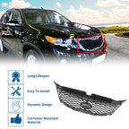 Front Hood Bumper Grille for Kia Sorento (2011–2013) No.863502P000 Black