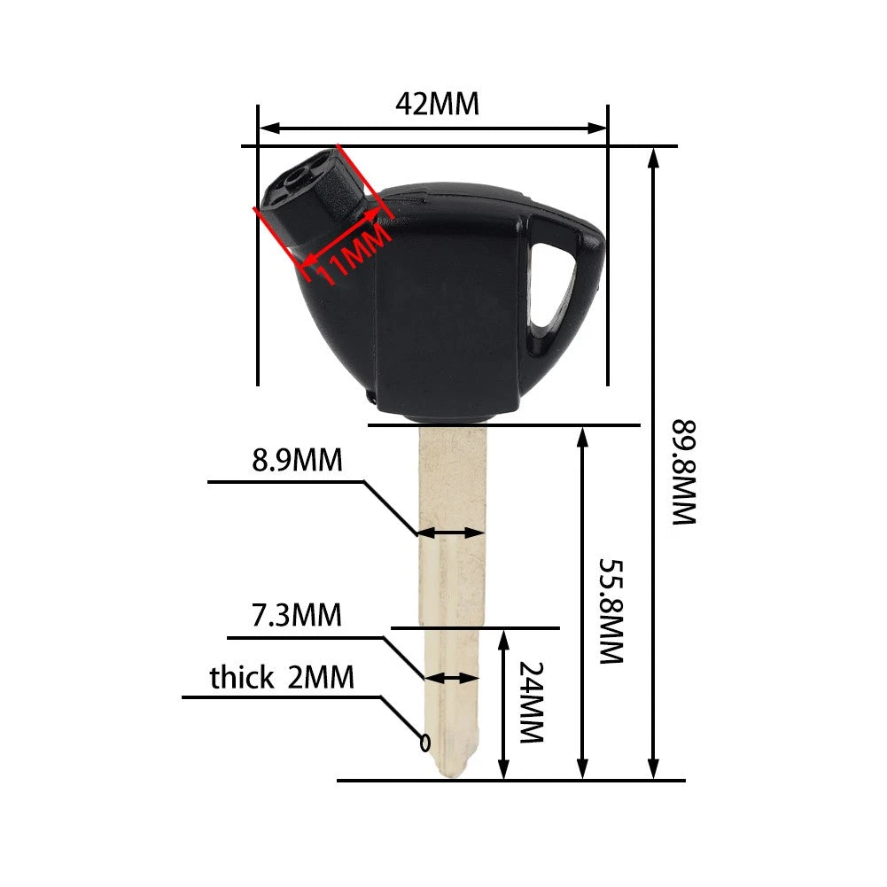 Uncut Magnetic Key Blade Replacement for Suzuki AN250 AN400 AN650