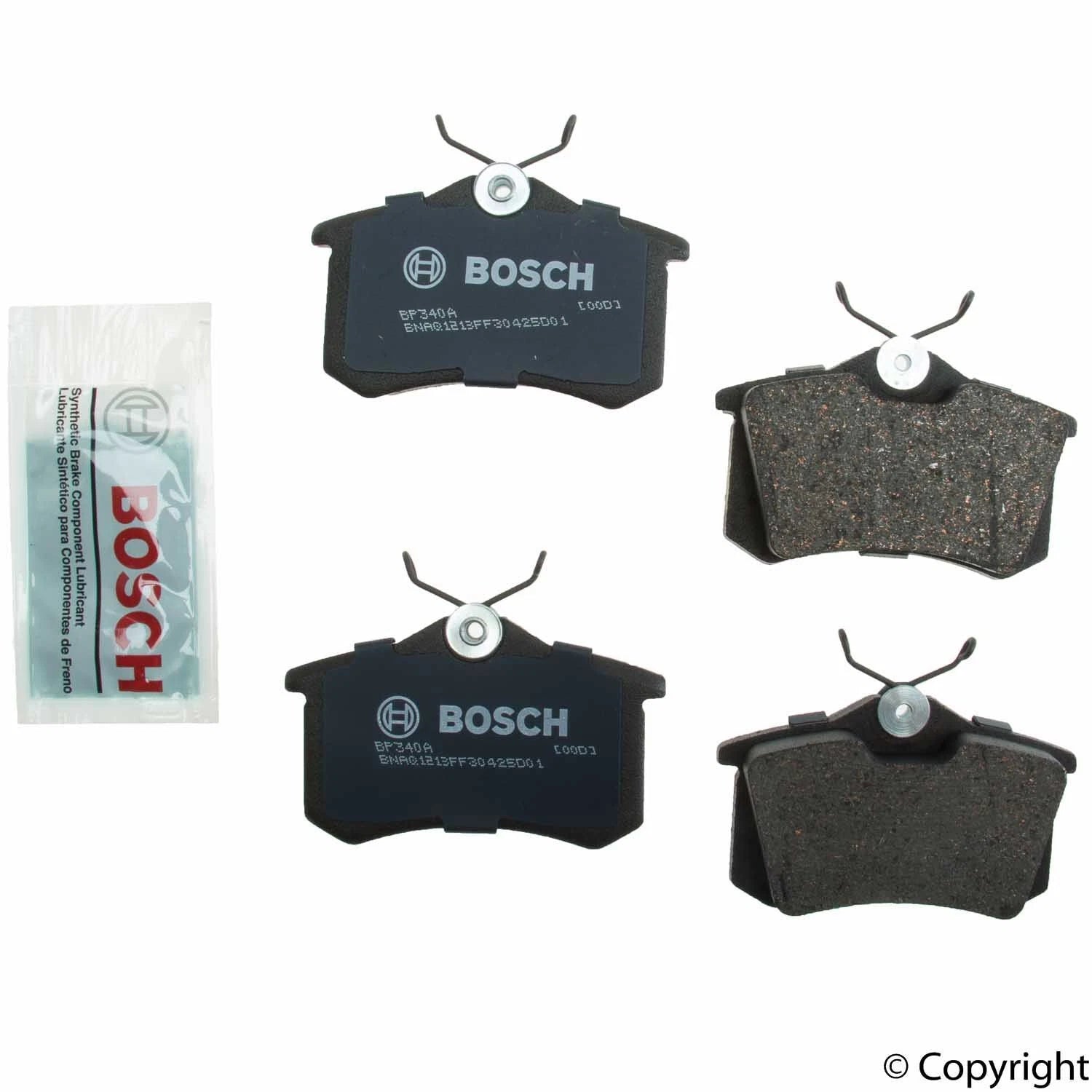 Set of 4 Bosch Rear Disc Brake Pads for (With Hardware) BP340A