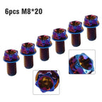 6pcs Titanium Torx Head Flange Bolts M8x20mm for Motorcycle
