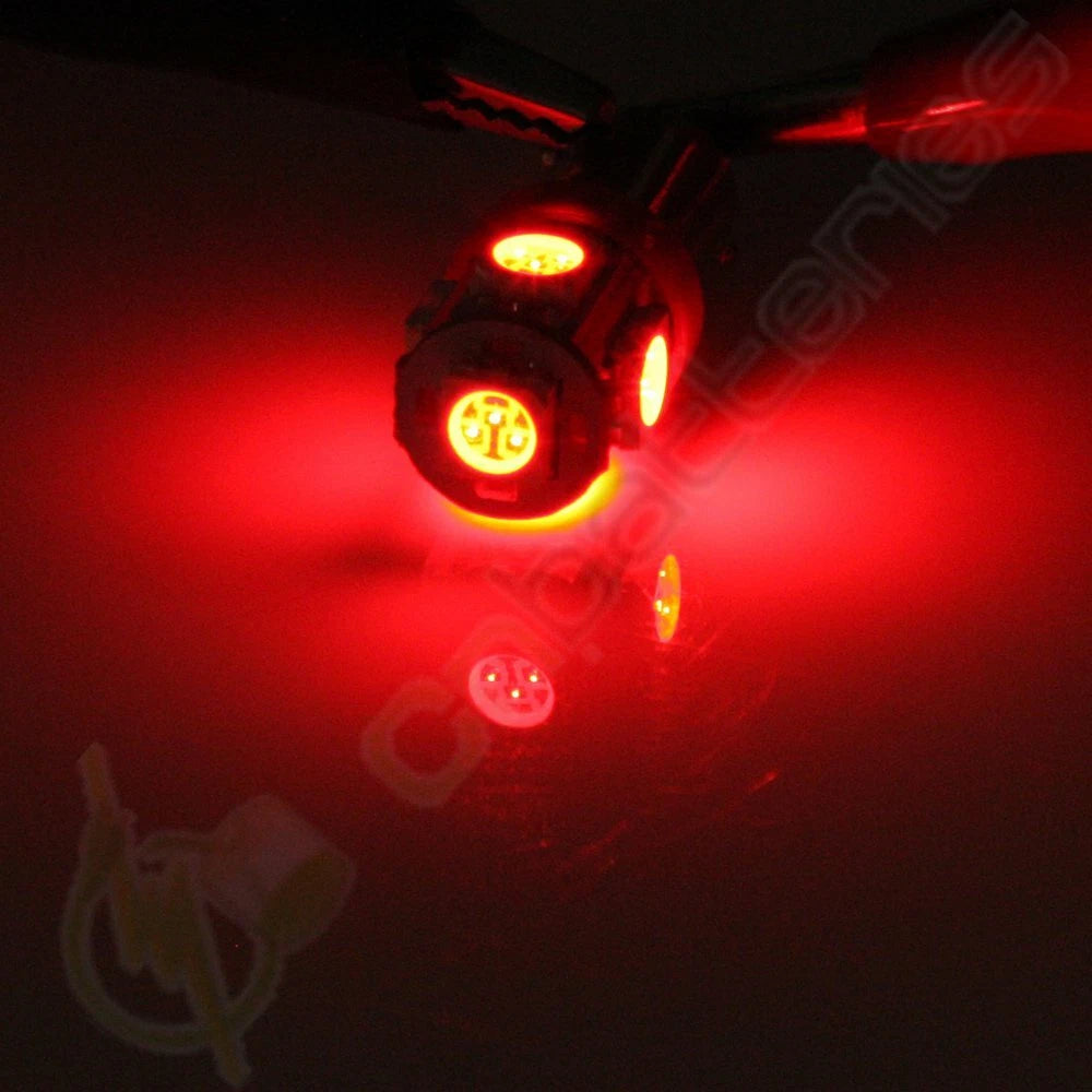 10Pcs Red T11 BA9S 5SMD LED Dome Map Reading Light Bulb
