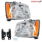 Set of 2 Headlights for Avalanche/Suburban/Tahoe (2007–2014) Chrome Amber