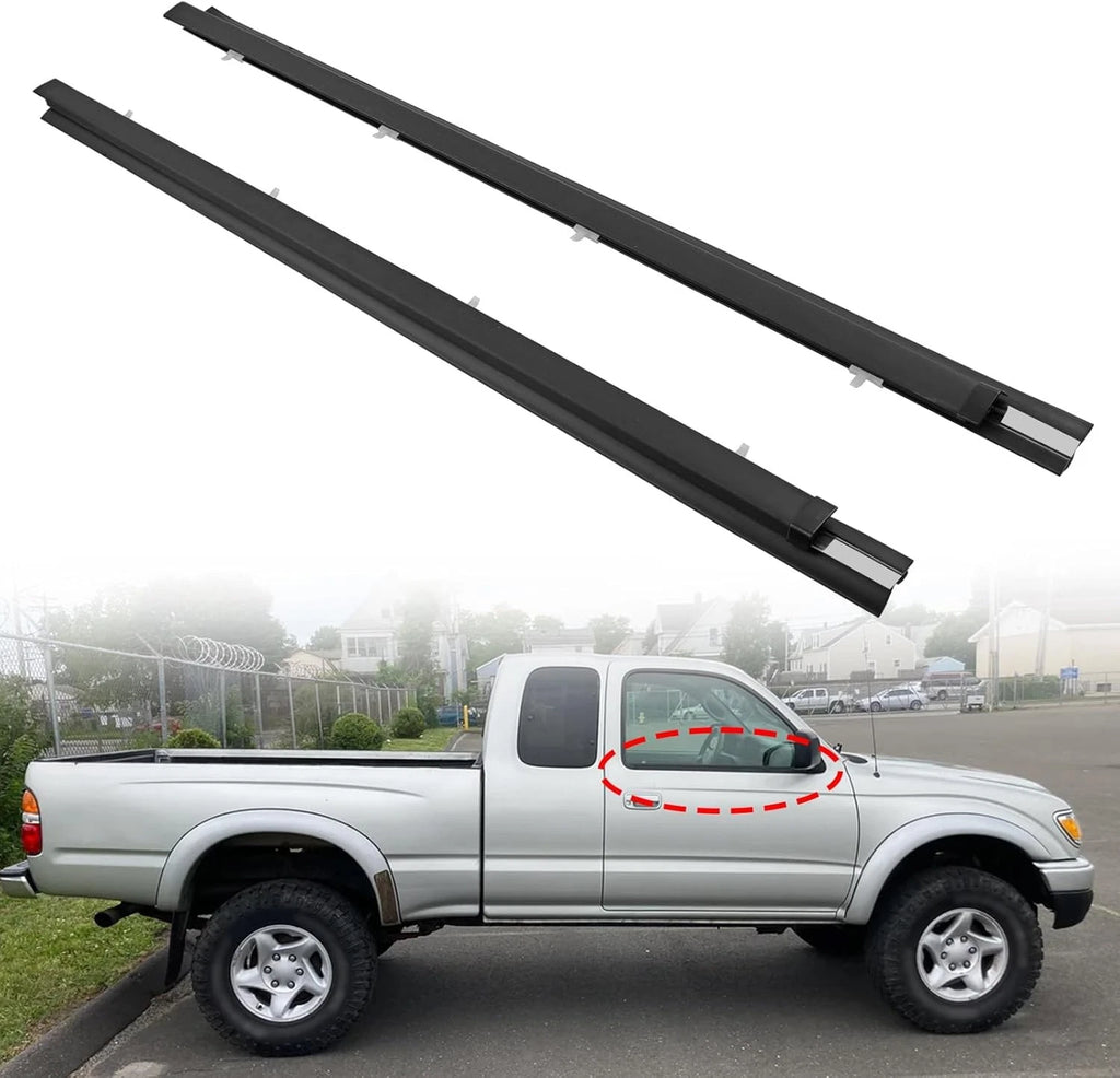 2X Front Weatherstrip Door Window Moulding Trim Seal for Toyota Tacoma (1995–2004)