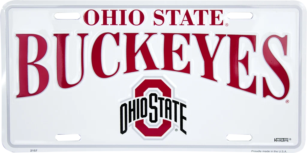 Ohio State Buckeyes License Plate Metal Tag 6 x 12