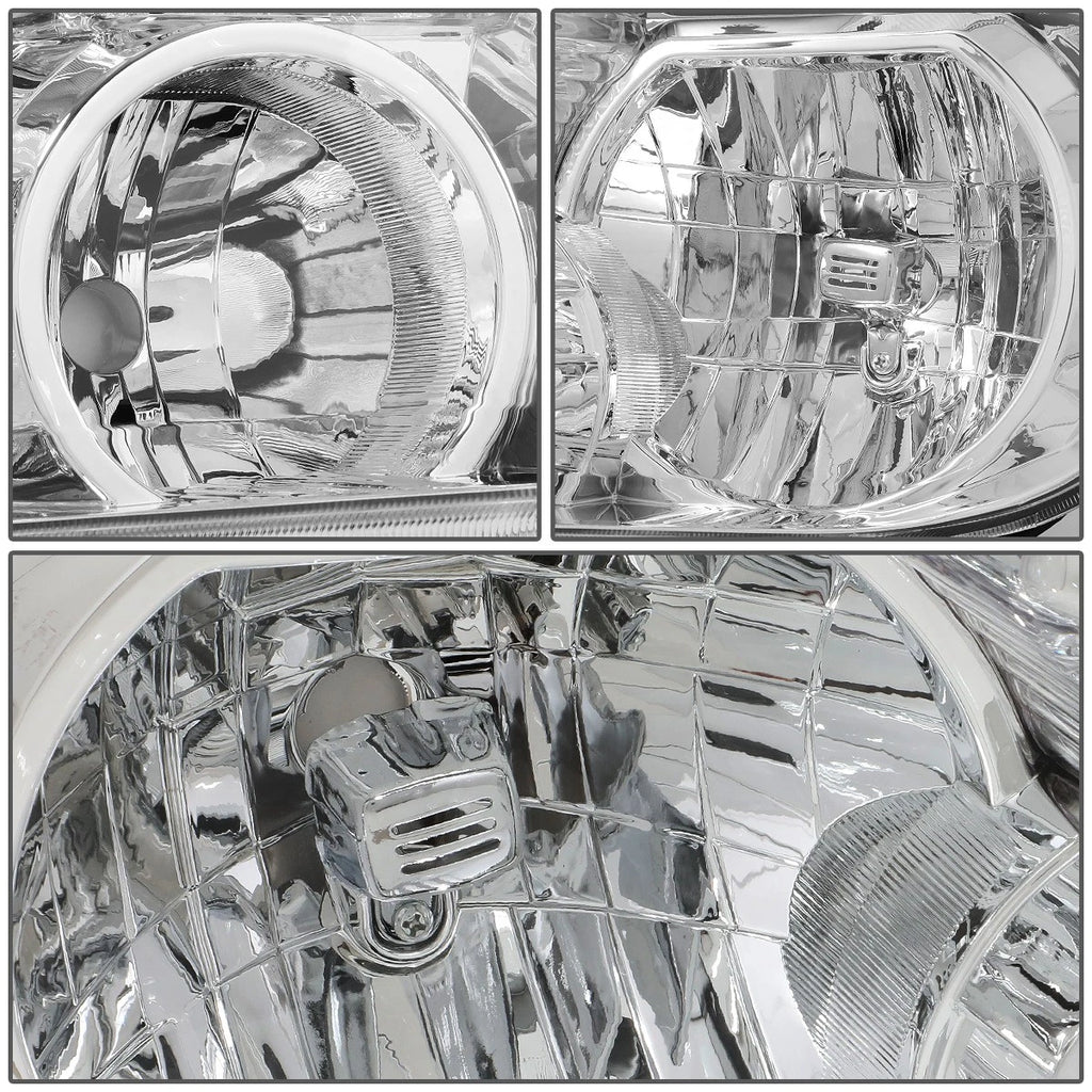 Pair Chrome Housing Clear Corner Headlight Lamps for Toyota Sequoia Tundra (2008–2017)