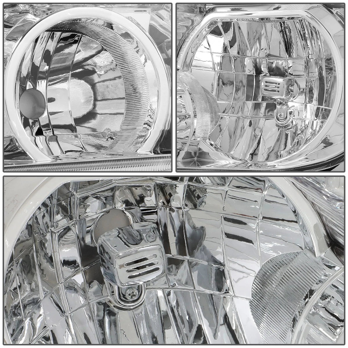 Pair Chrome Housing Clear Corner Headlight Lamps for Toyota Sequoia Tundra (2008–2017)