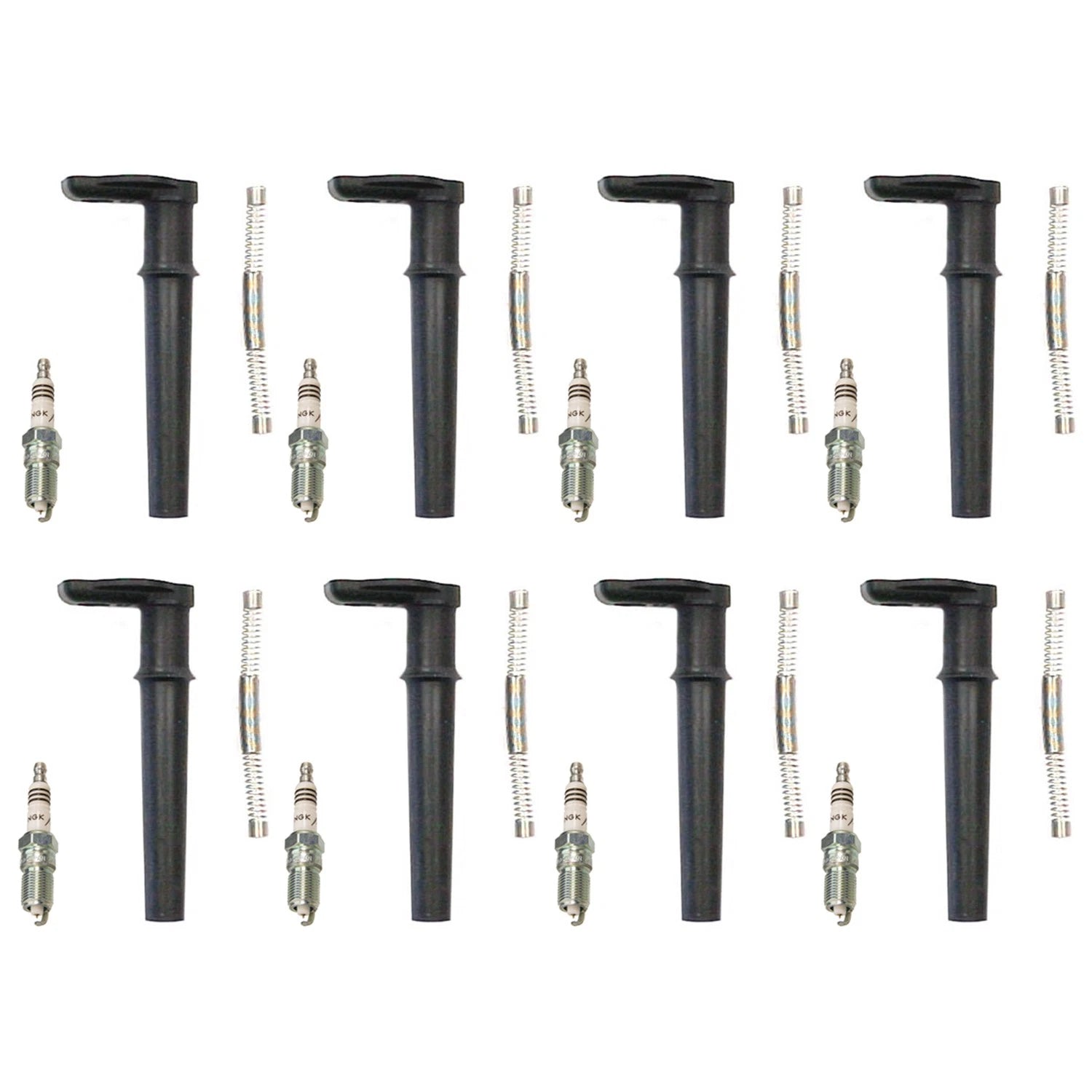 Set of 8 NGK Iridium IX Spark Plugs & Denso Coil Boots for Mustang Navigator (V8)