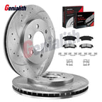 Rear Drilled Rotors & Brake Pads for Chevy Silverado GMC Sierra 1500 (1999–2023)