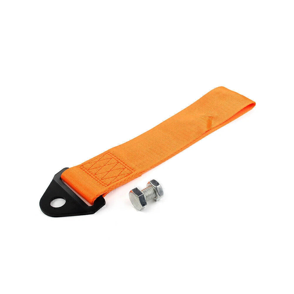 Racing Car Towing Strap Belt Hook for Universal Fit (Rally, Orange)