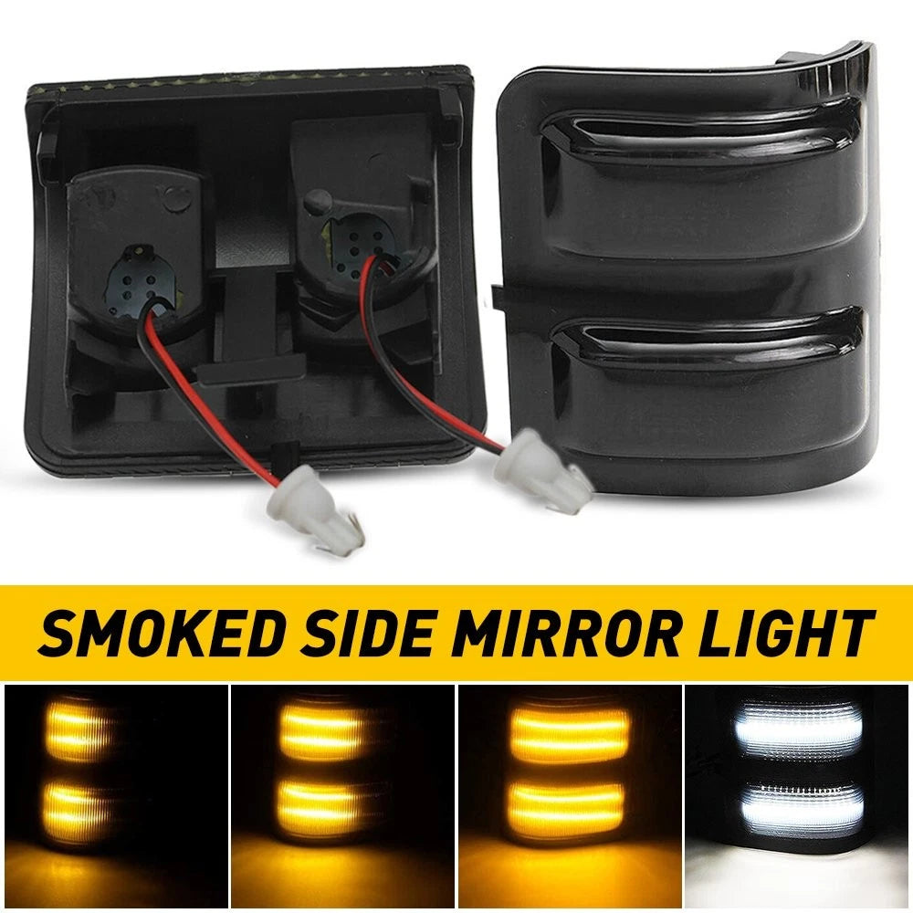 Smoked LED Side Mirror Lights for Ford F250 F350 F450 (2017–2022)