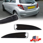 2X Smoked Lens Rear Bumper Reflector Lights for Toyota Yaris (2012–2014)