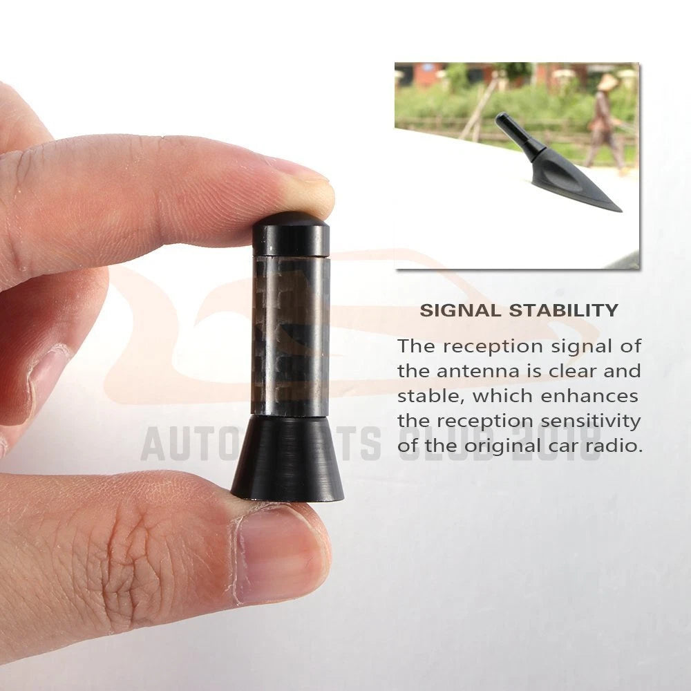 Stubby Carbon Fiber AM/FM Radio Antenna for Universal Fit (1.4")