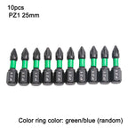 10PC Screwdriver Bits Set for Professional Use - 25mm Alloy Steel Magnetic Tips