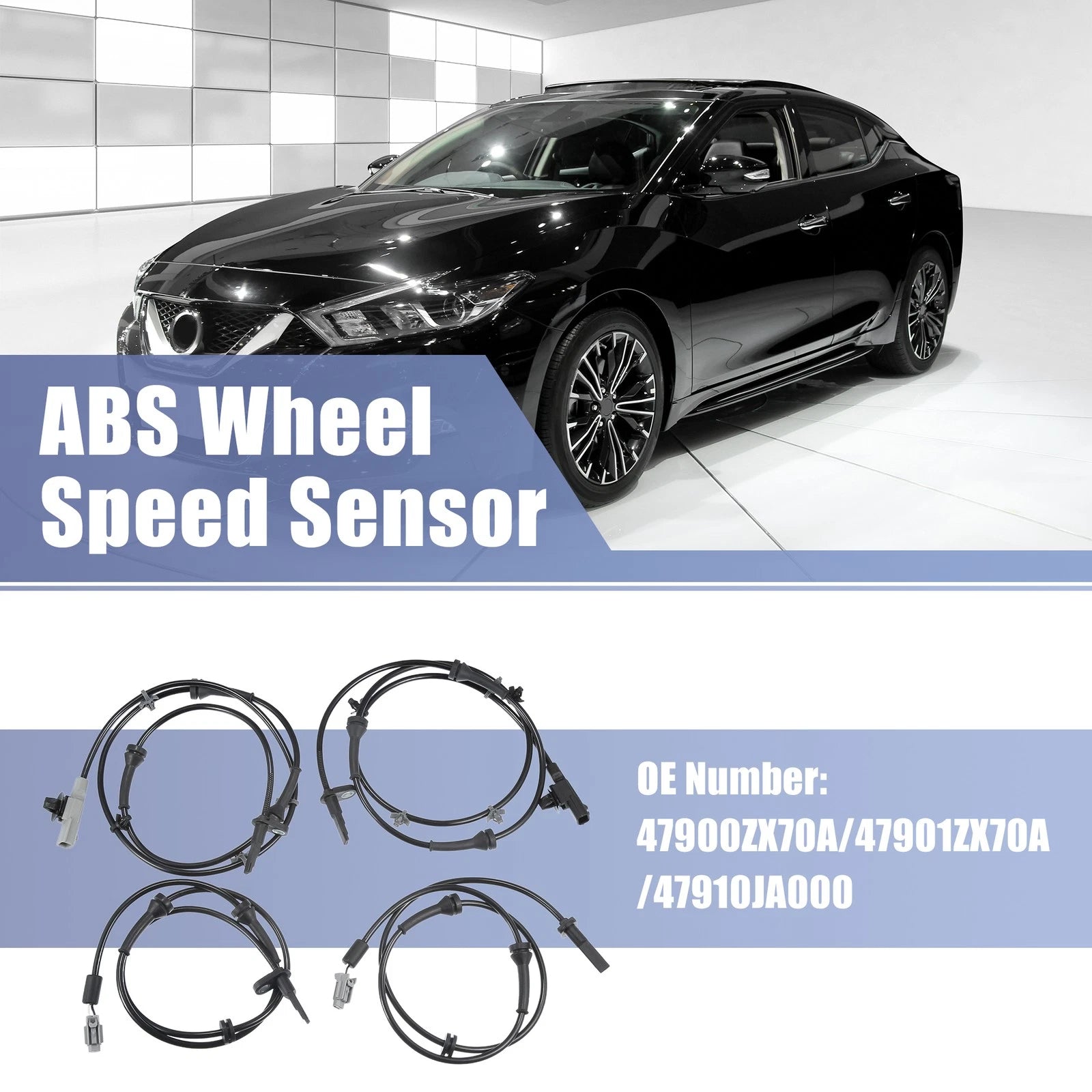 Set of 4 ABS Wheel Speed Sensors No. 47900ZX70A for Nissan 