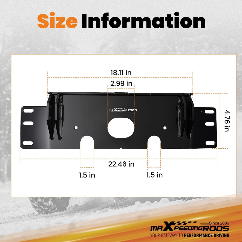 Black Steel Plow Mount for Polaris Sportsman 335 500 570 700 (1998–2024)