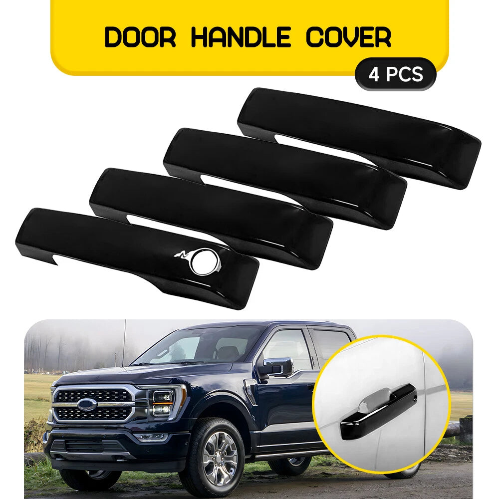 Set of 4 Door Handle Covers for Ford F150 (2021–2024) Gloss Black