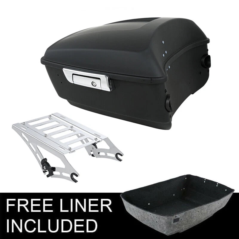 Matte Black King Trunk Luggage Rack for Harley Touring (2014–2026)
