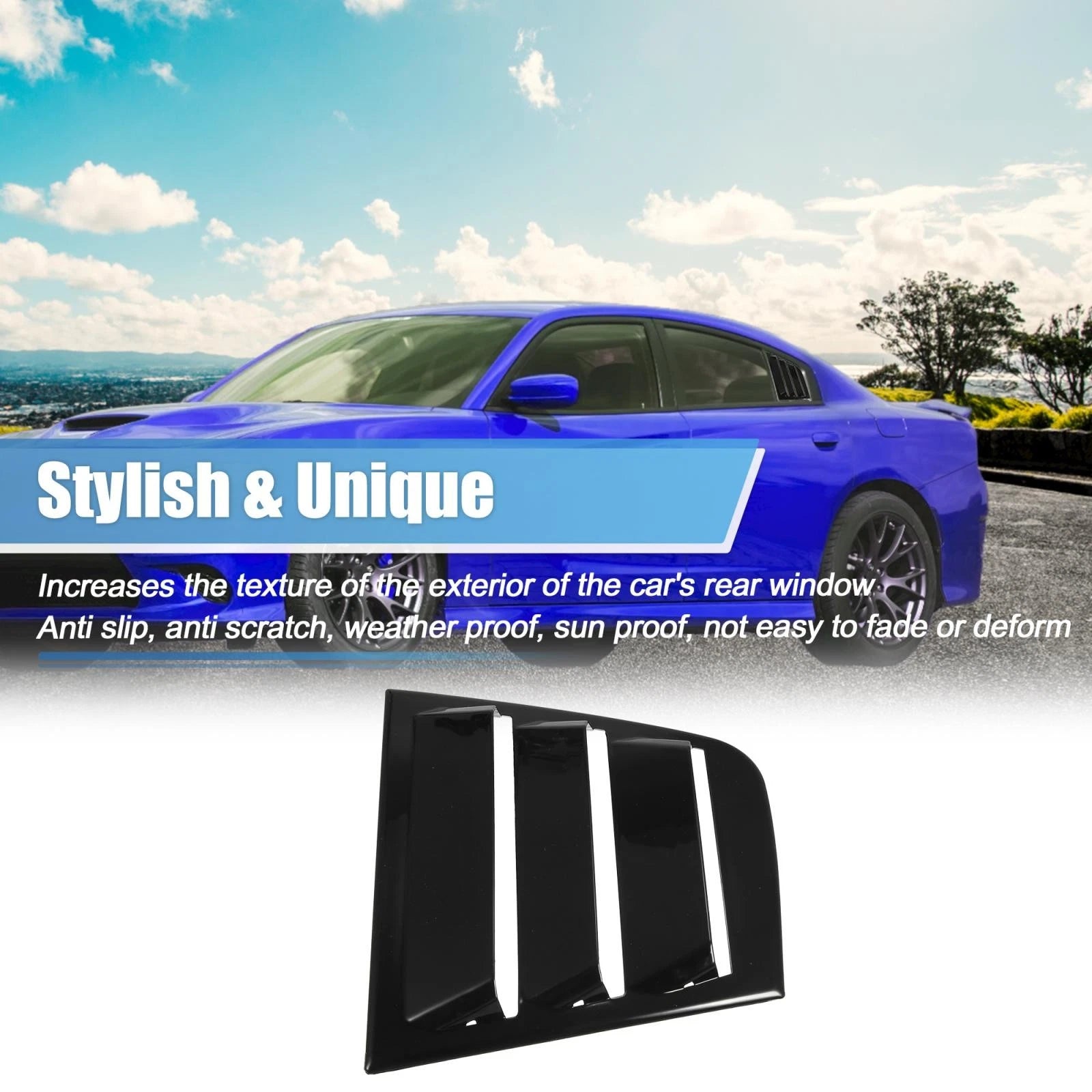 2pcs Rear Window Louvers for Dodge Charger (2011–2021) Air Vent Scoop Shades