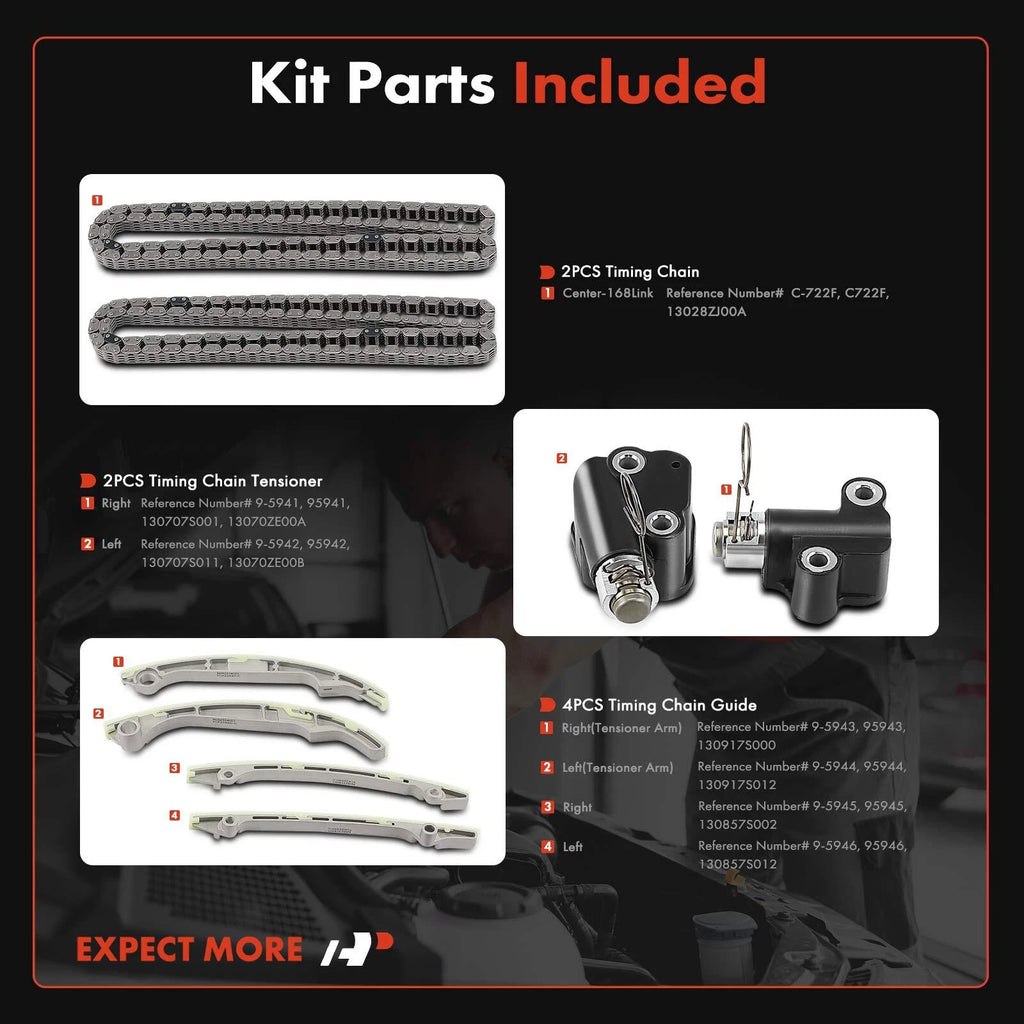 8x Timing Chain Kit for Nissan Pathfinder Armada Titan (2005–2023)