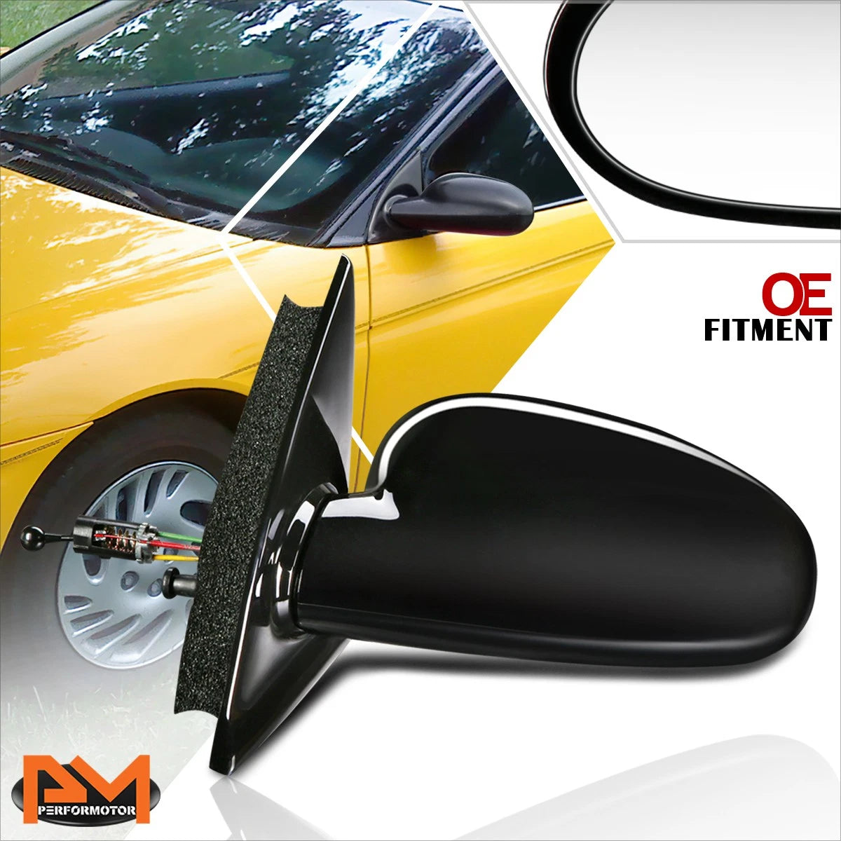 Left Manual Side View Door Mirror for Saturn SC Coupe (1997–2002)