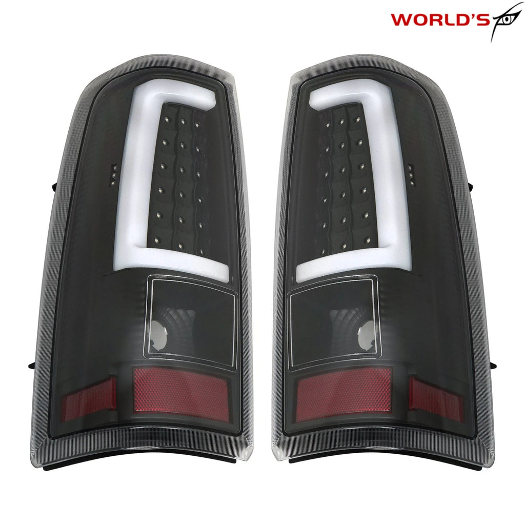 Black LED Tube Tail Lights for Chevy Silverado 1500 2500 3500 (2003–2006)