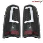 Black LED Tube Tail Lights for Chevy Silverado 1500 2500 3500 (2003–2006)